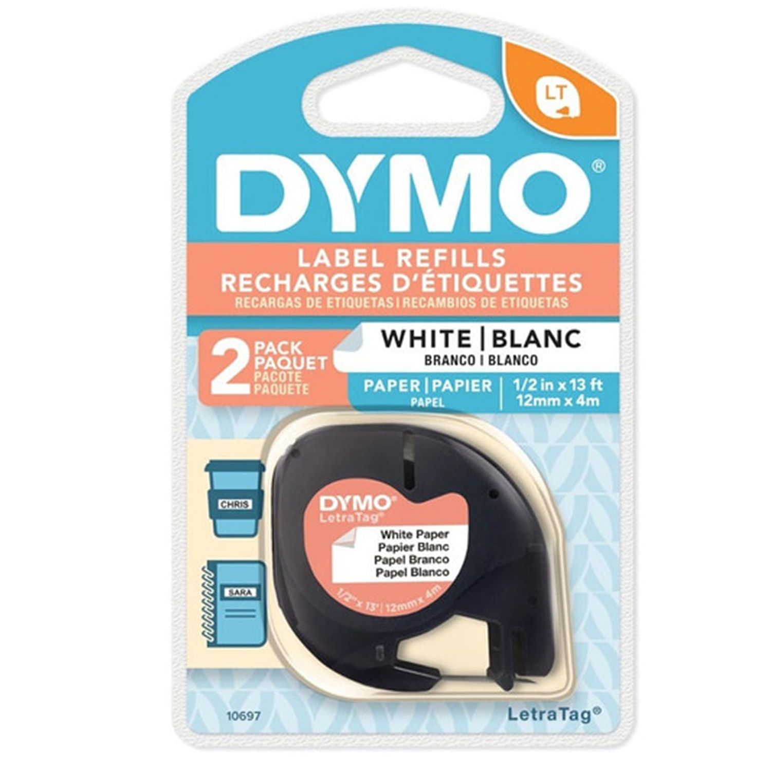 Australia Acercarse De trato fácil Cinta Dymo(x2 unid.) Digital Color Blanco Papel 12mm. x 4m. | Oechsle -  Oechsle