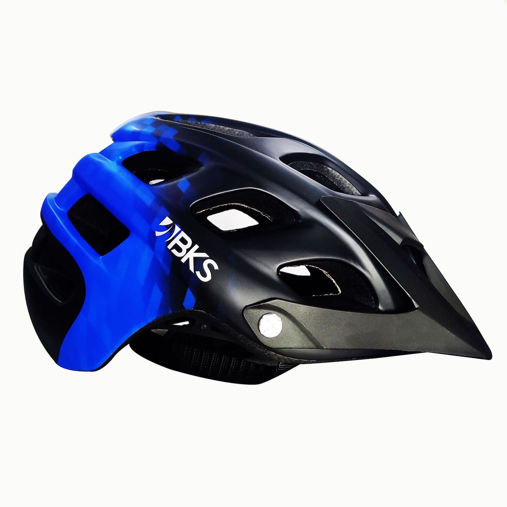 Casco De Bicicleta BKS Para Adultos MTB Talla M Negro y Azul