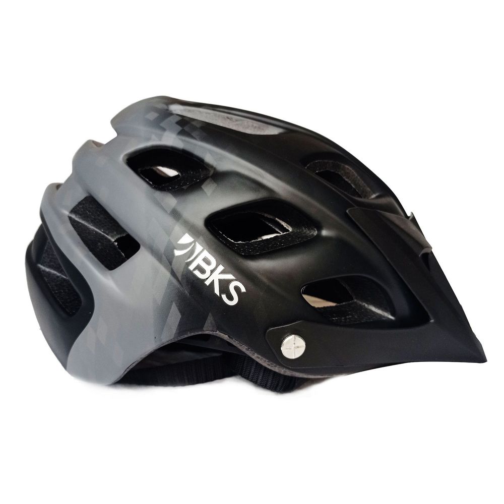 Casco De Bicicleta BKS Para Adultos MTB Talla M Negro y Gris