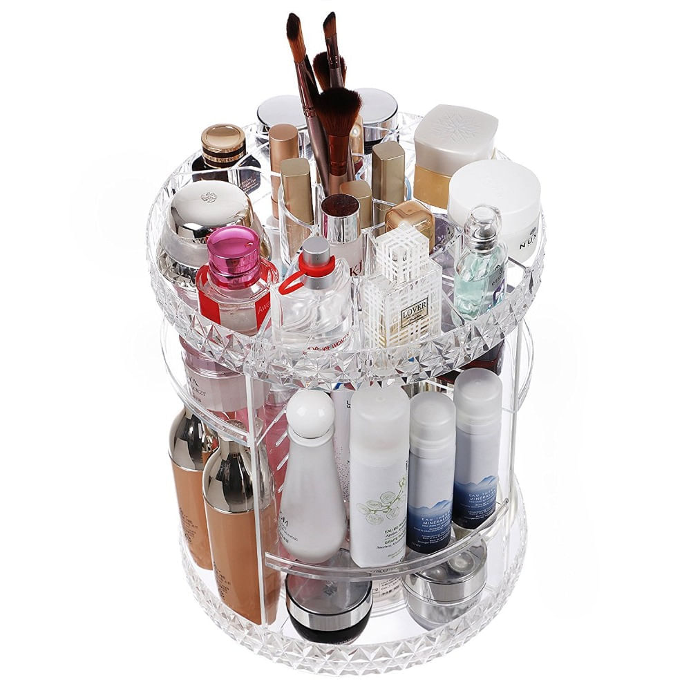 Organizador de Maquillaje Cosmeticos Giratorio con Rotacion 360 Grados