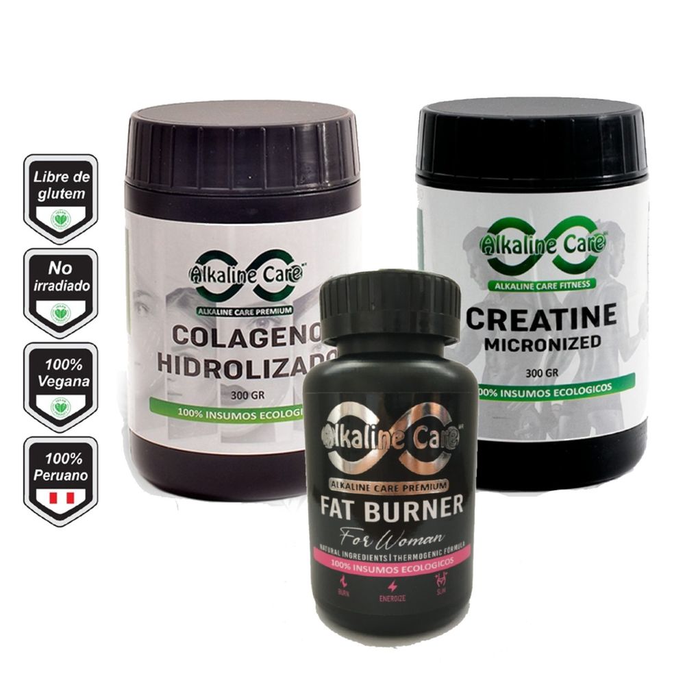 Colageno Hidrolizado 300g + Creatina 300g + Natural Fat Burn Knasta Perú