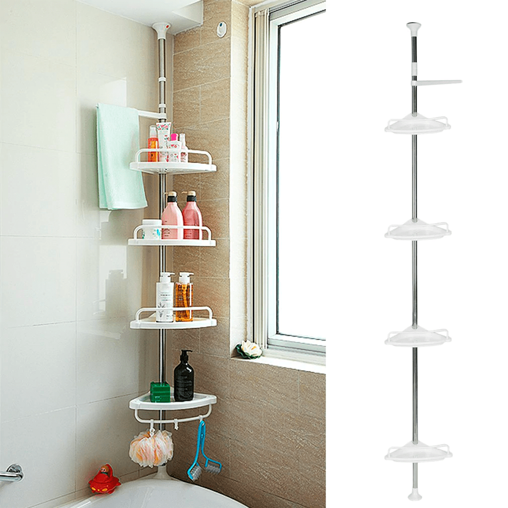 Estante esquinero de 3 niveles para baño, mesas de esquina para espacios  pequeños, soporte de papel higiénico para organizador de baño, estantería