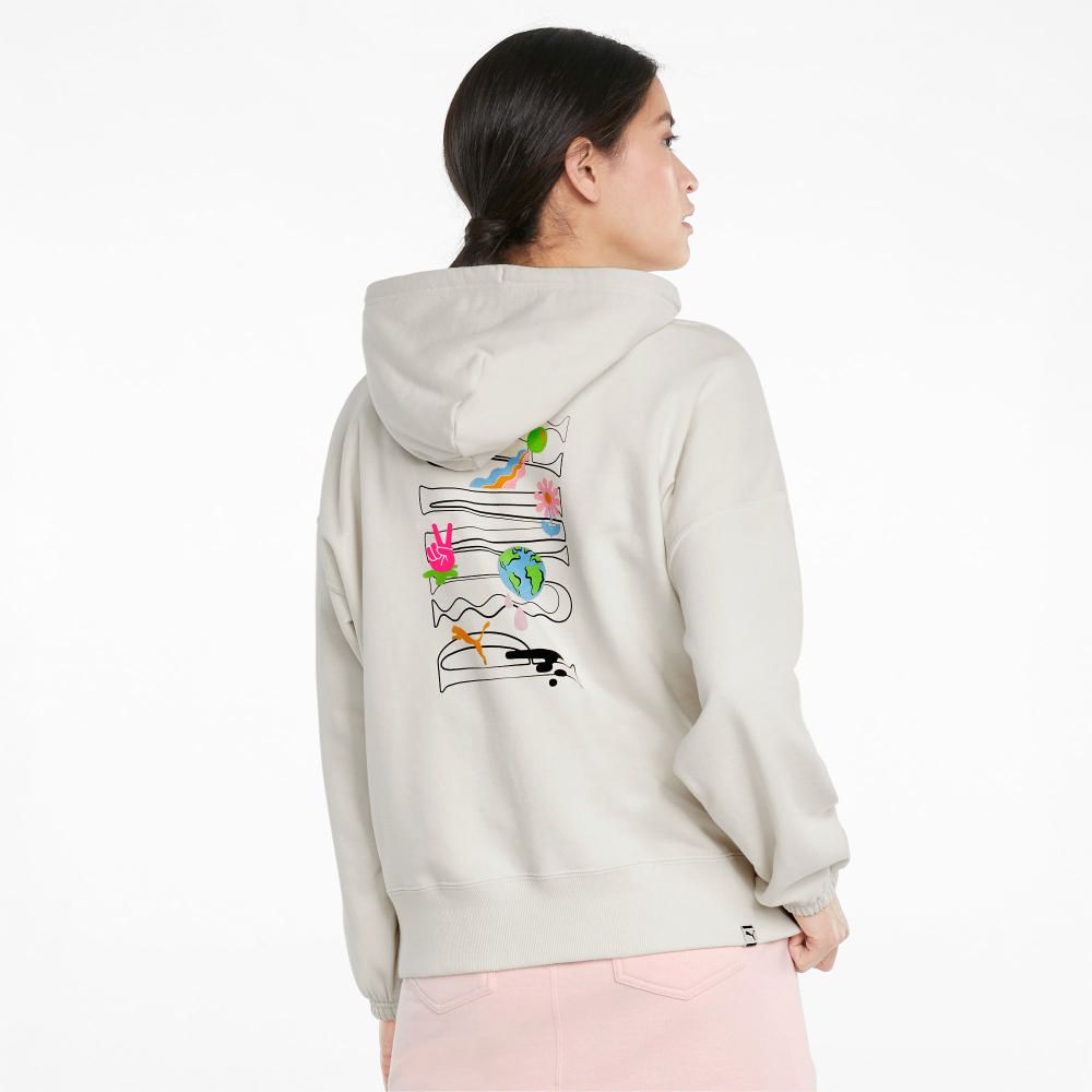 Polera Puma Mujer 531674 73 Downtown Graphic Hoodie Marfil | Oechsle.pe -  Oechsle