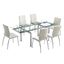 Juego de Comedor Expandible Vidrio 6 Sillas Blanco