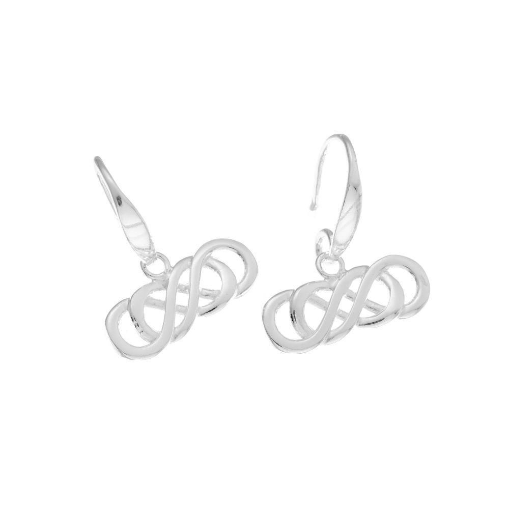 Aretes de Plata 925 doble Infinito Serene