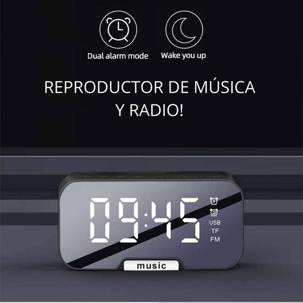 Despertador con outlet usb para musica