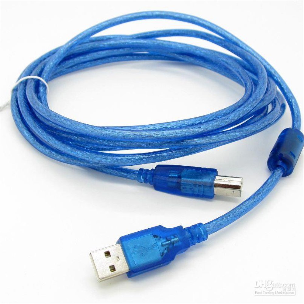 Cable Para Impresora Escaner USB 2.0 1.5 Metros Siliconado Azul