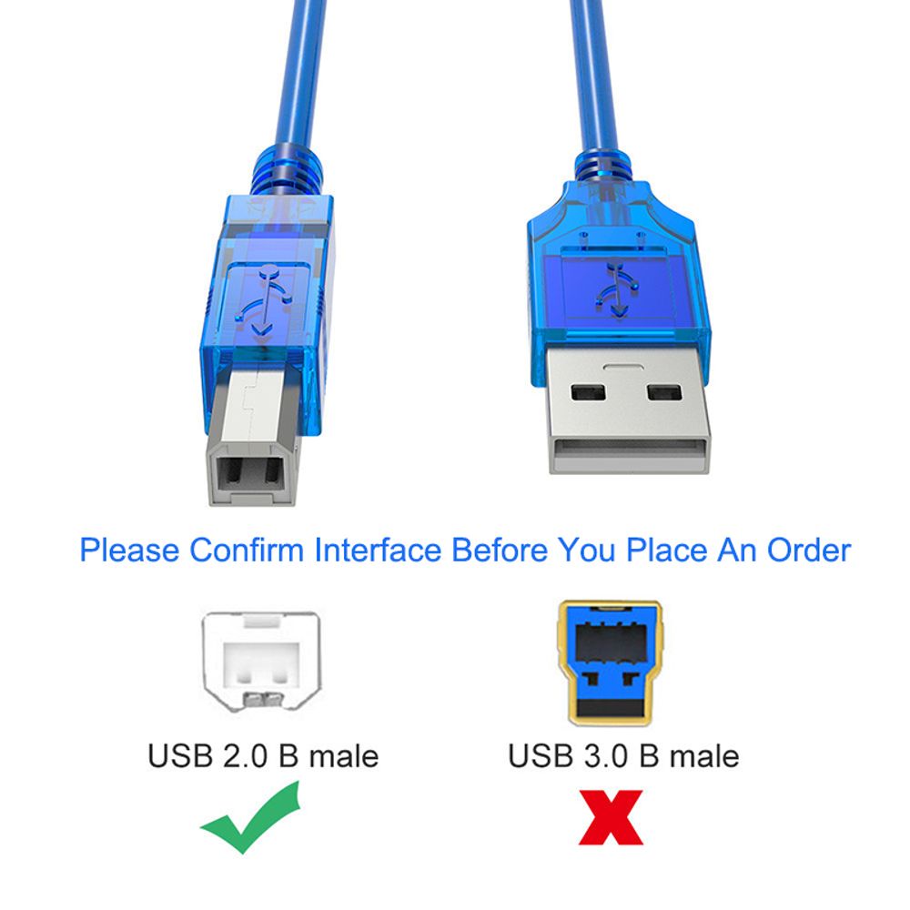 10 Piezas USB 2.0 Impresora Cable Escáner USB Tipo Cable Carga