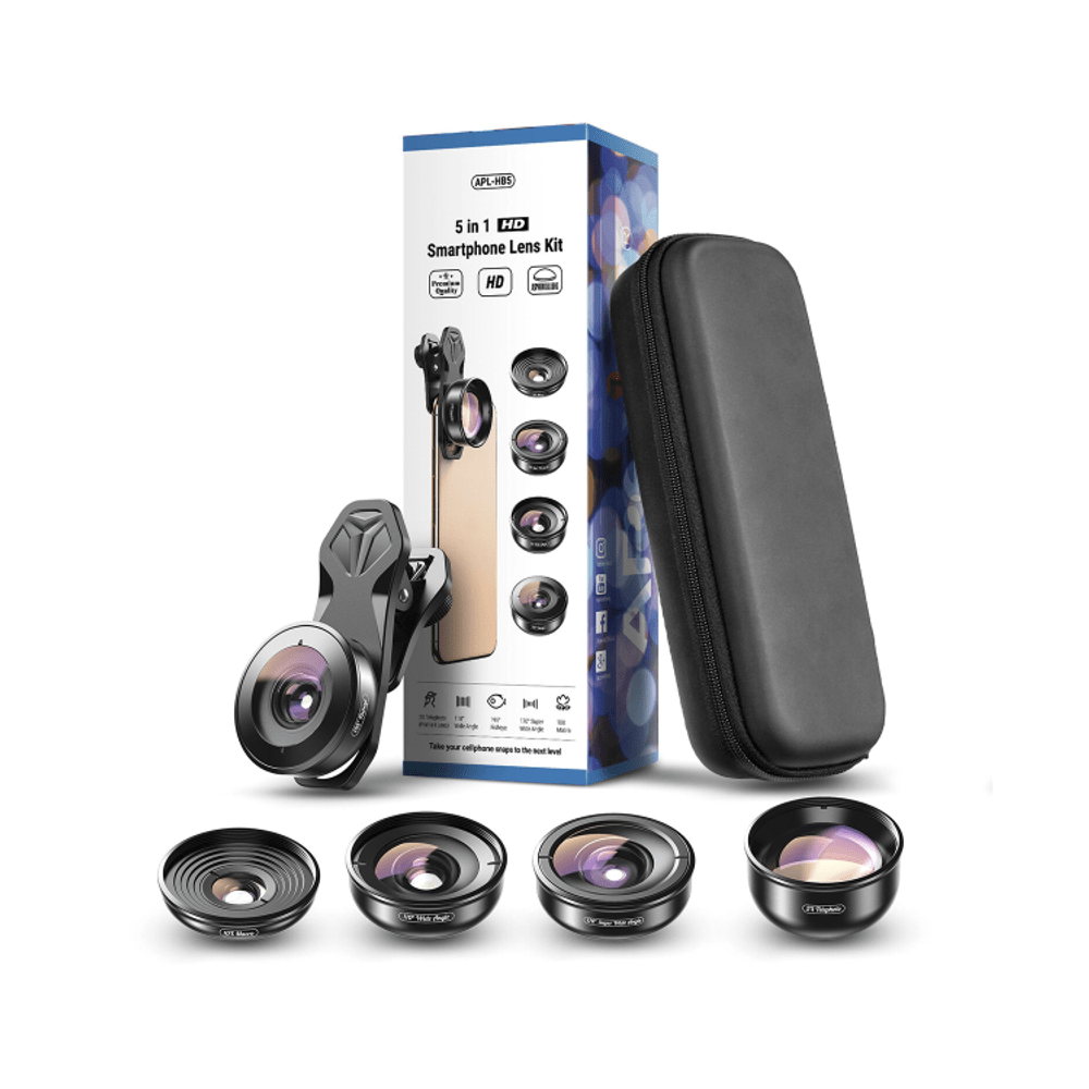 Lentes de Cámara Apexel APL-HB5 Kit 5 En 1 Para Smartphone