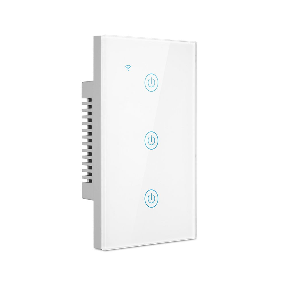 Interruptor Smart Wifi de Pared Madtronix  de 3 Tomas Compatible con Alexa y Google