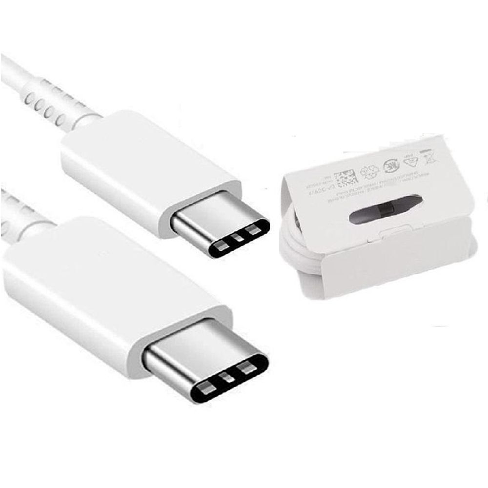 Cable Samsung 1 Metro USB Tipo C a Tipo C Note 10 A70 A80 A90 S20 Blanco