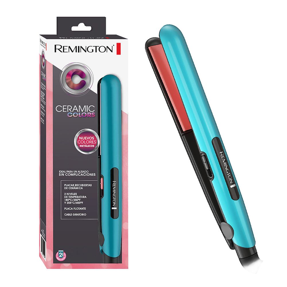 Plancha Alisadora Remington S1520A Ceramic Colors Celeste