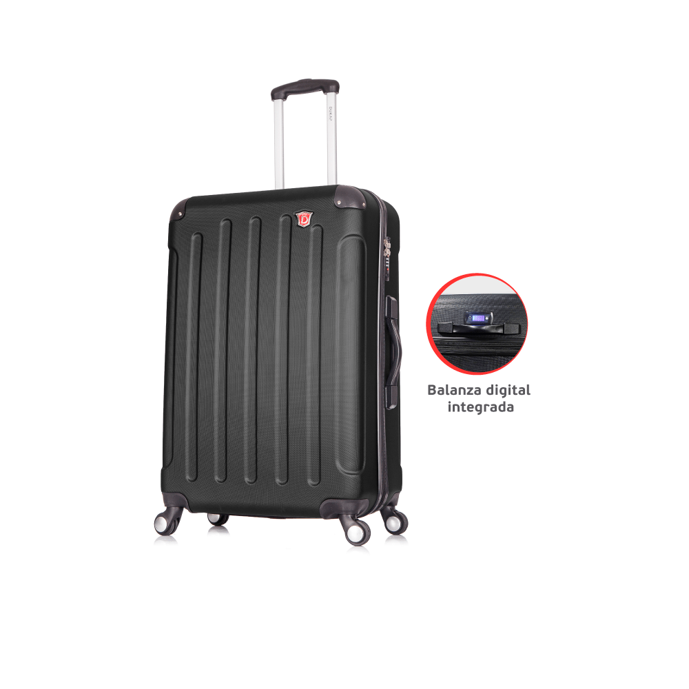 Maleta 71 Cm 23 Kg Con Balanza Digital Color Negro - INMN