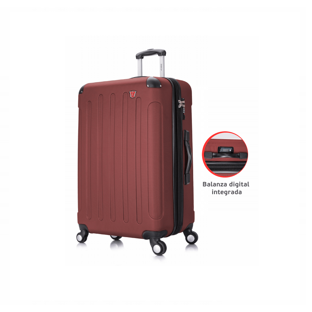 Maleta 71 Cm 23 Kg Con Balanza Digital Color Vino - INMV
