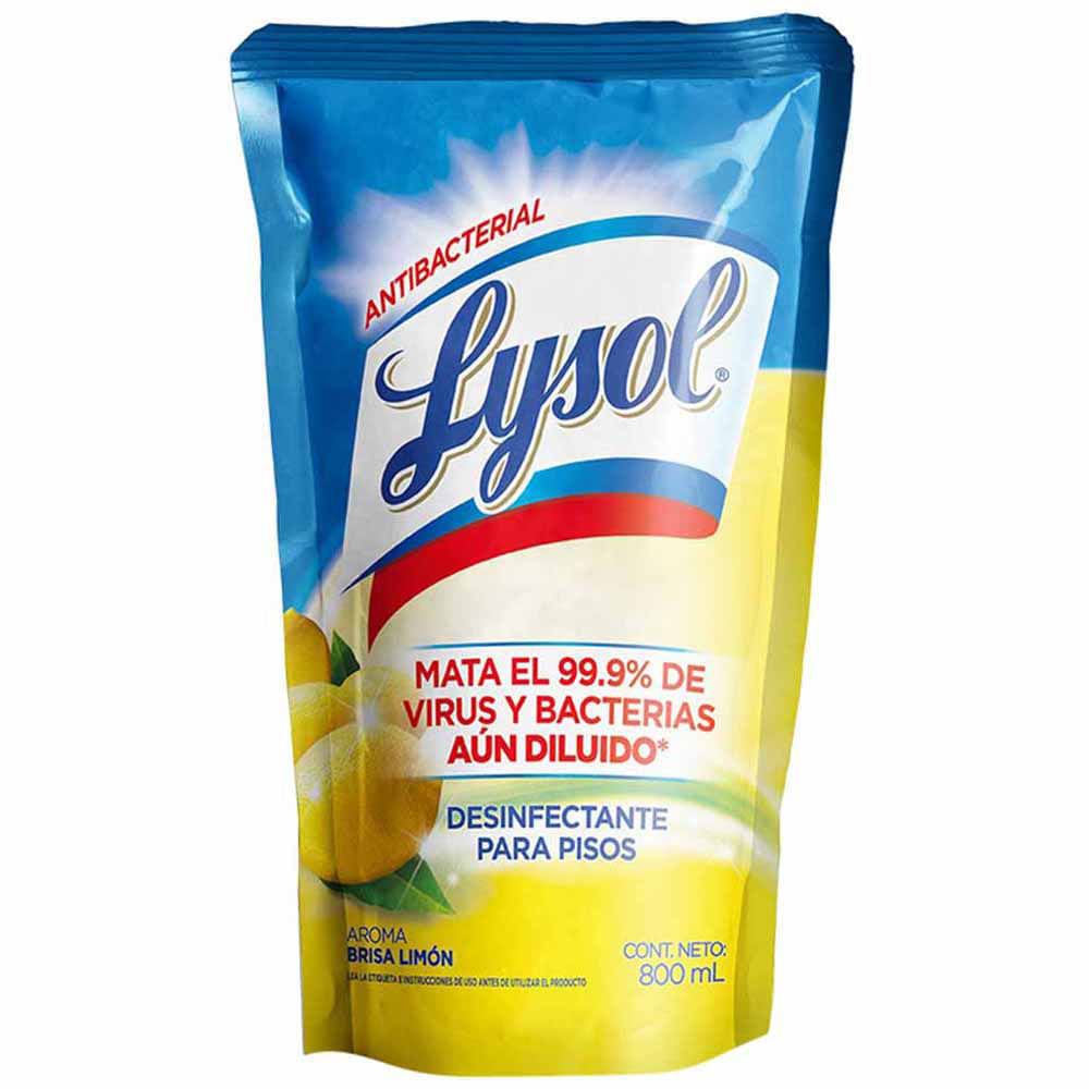 Desinfectante para Pisos LYSOL Limón Doypack 800ml