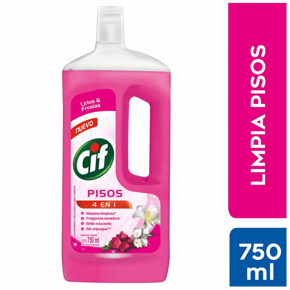 Limpiador de Pisos Líquido CIF Aroma Lirio y Fresias Botella 750ml