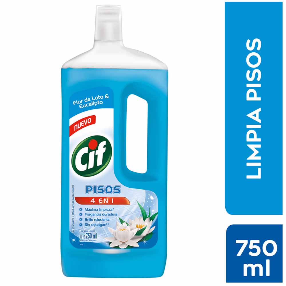 Limpiador de Pisos Líquido CIF Aroma Flor de Loto y Eucalipto Botella 750ml