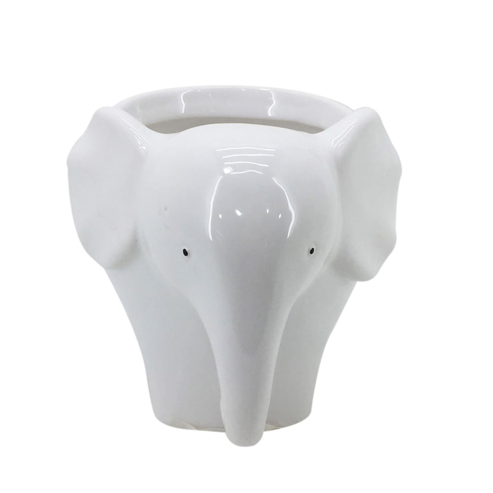 Maceta Cerámica Elefante Orange Decorativa Blanco Irregular