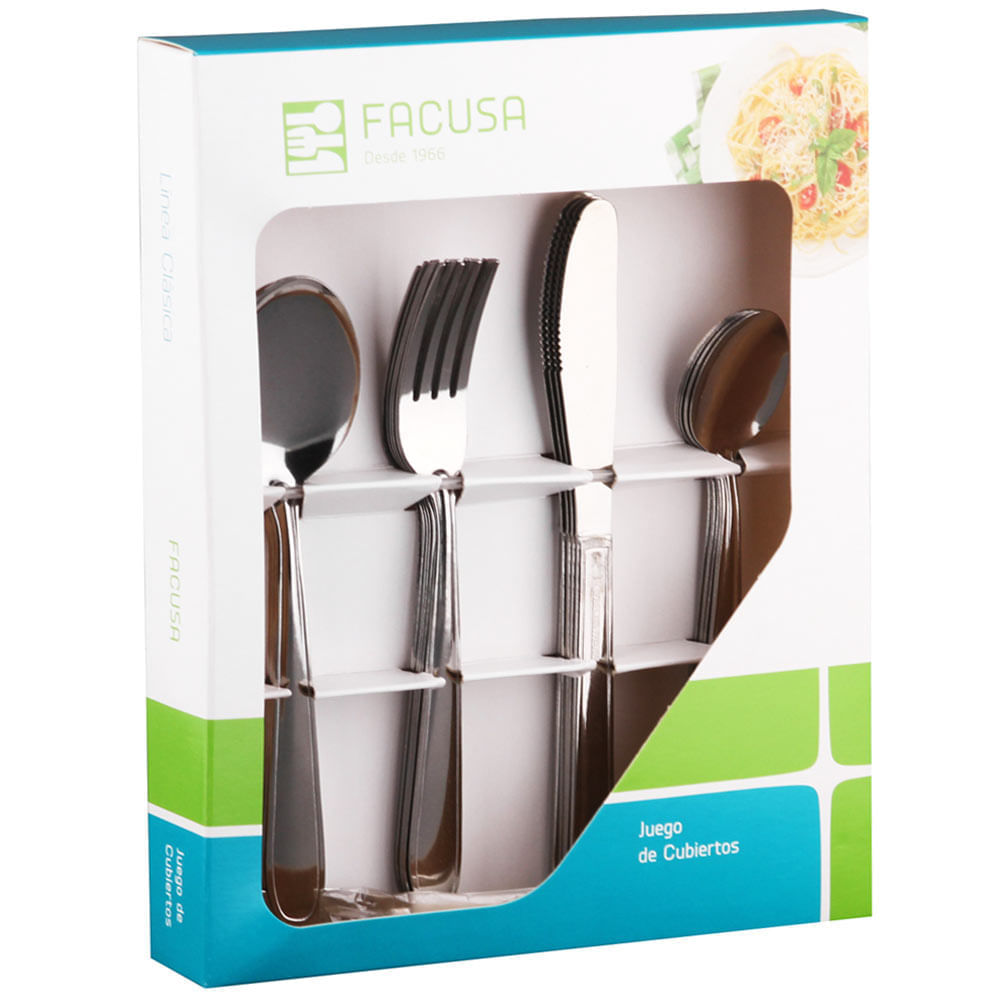 Set de Cubiertos de Mesa FACUSA M12 Blíster 16un