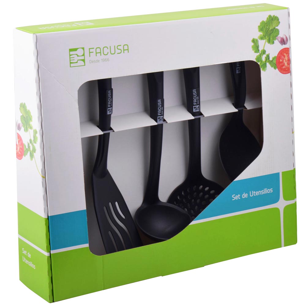Set Utensilios FACUSA Nylon B.C.7 Blíster 4un