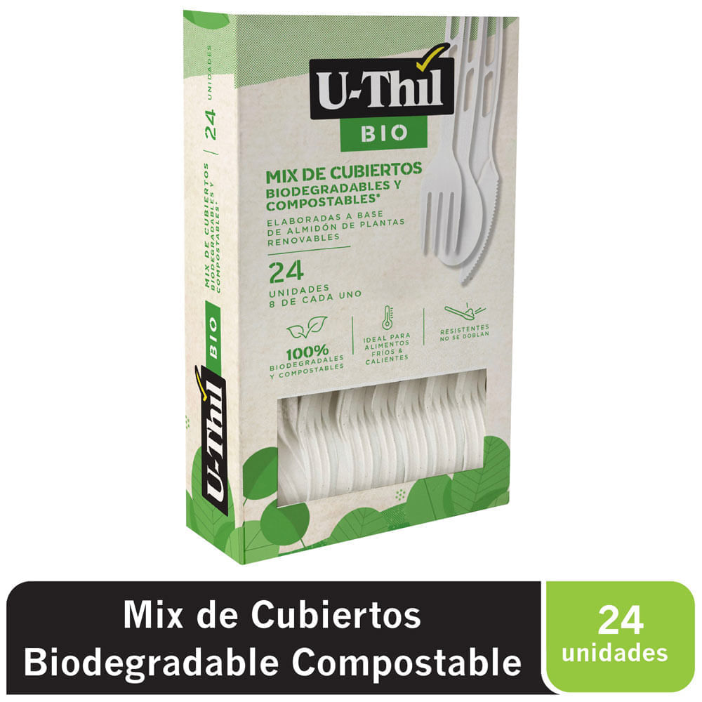 Set de Cubiertos Biodegradable UTHIL Caja 25un