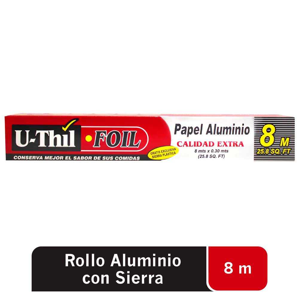 Papel aluminio U-THIL Rollo 8m x 30cm Caja