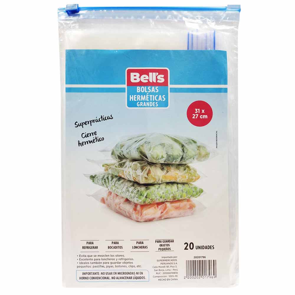 Bolsas Herméticas BELL'S Grande Paquete 20un