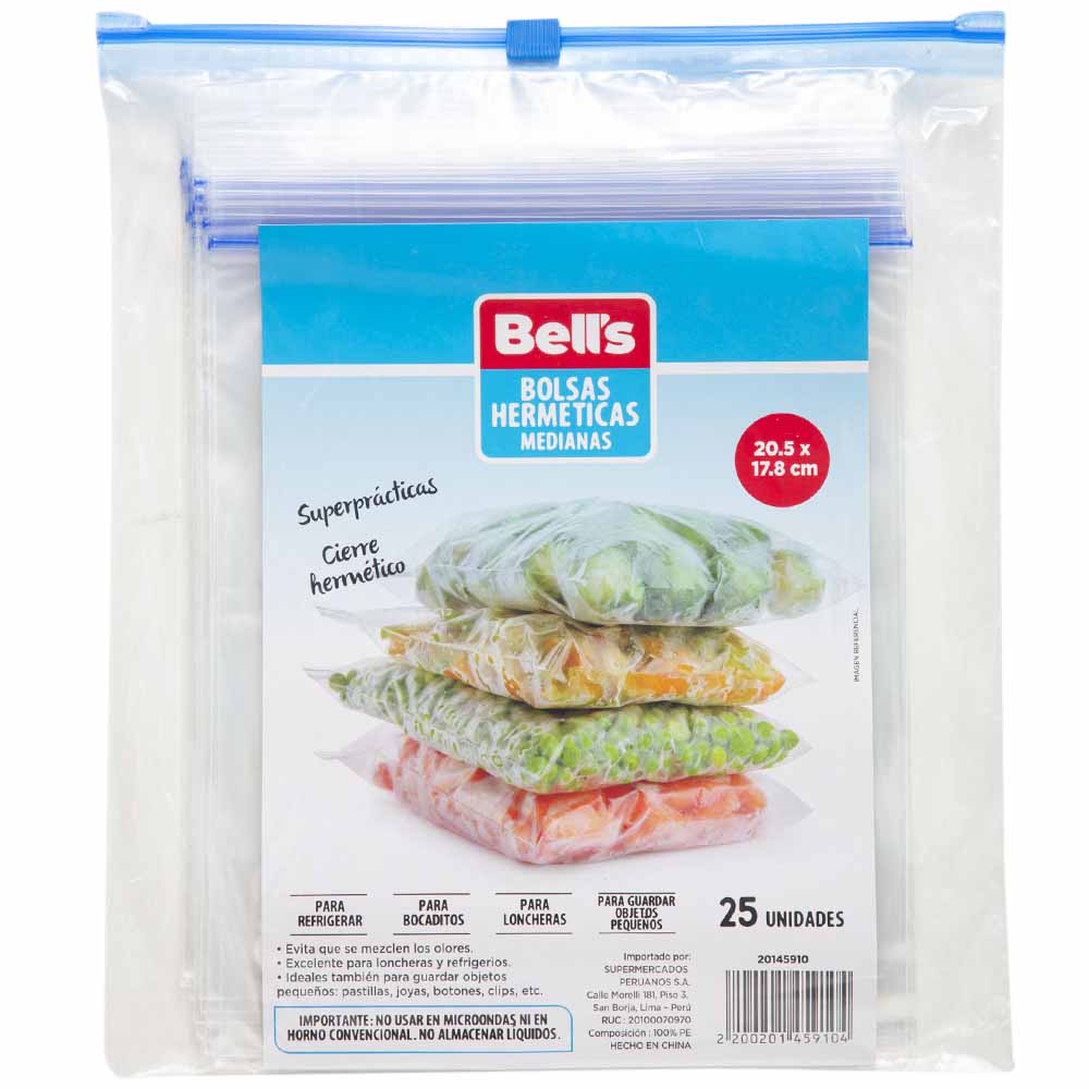 Bolsas Herméticas BELL'S Mediana 25un