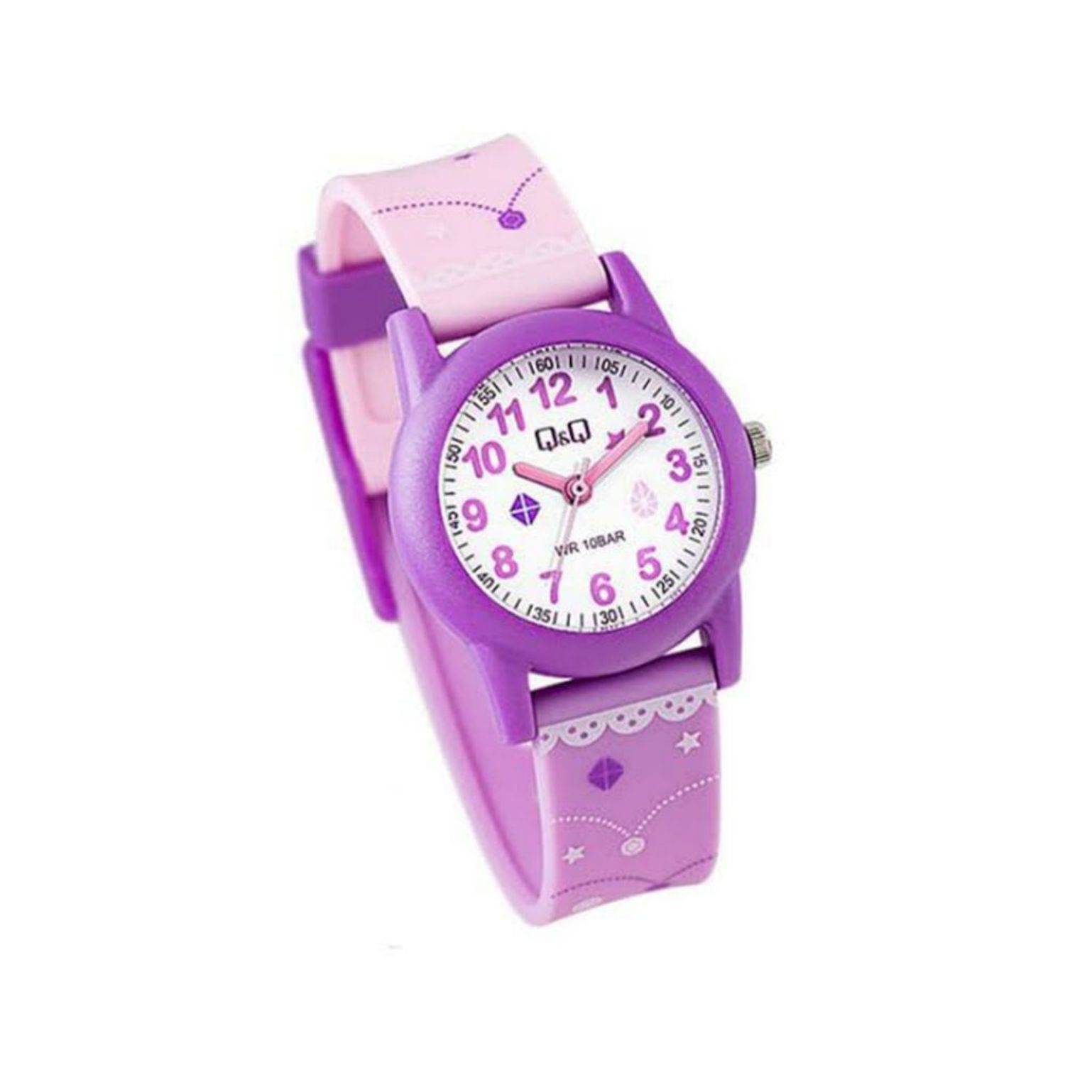 Reloj Q&Q Acuatico Modelo Nina Color Rosa y Lila Diseno Collares | Oechsle  - Oechsle