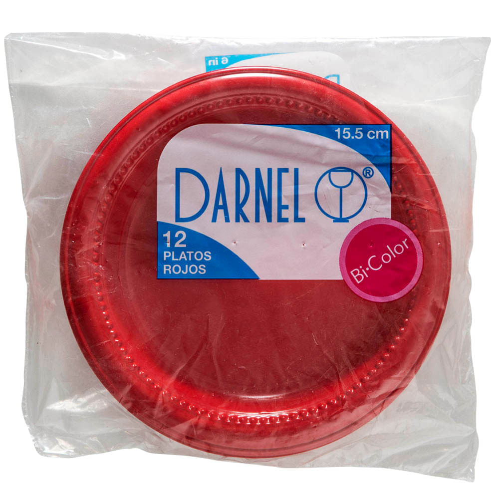 Plato DARNEL Rojo Vivo 15.5cm Paquete 12un