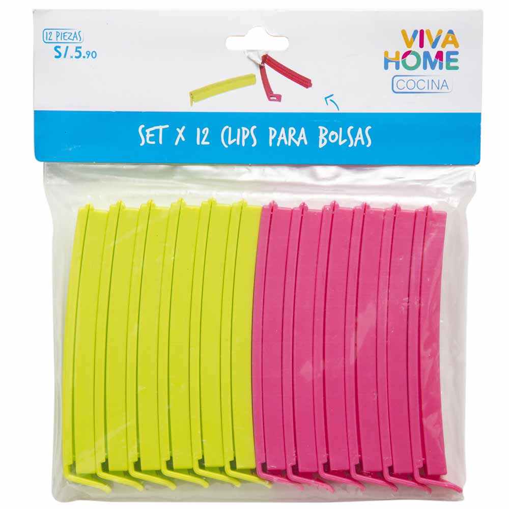 Set de Clips para Bolsas VIVA HOME 12un