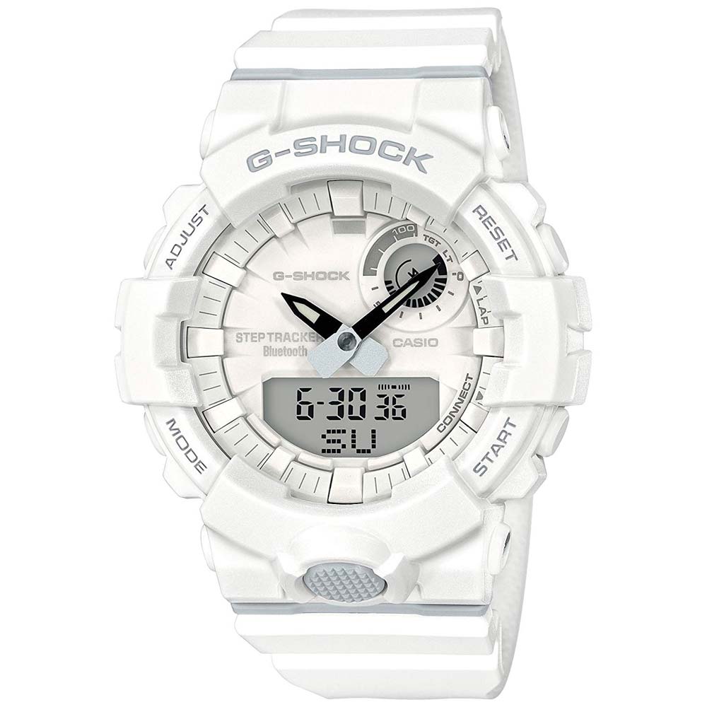 Reloj Casio G-Shock GBA800-7A Bluetooth Para Hombre Digital Analogico Luz  Automatica Acuatico Blanco