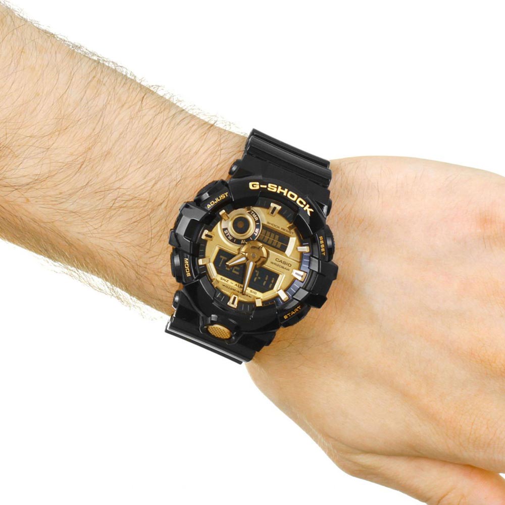 Casio G Shock GA710GB-1A Reloj deportivo de cuarzo de caucho negro para  hombre, Reloj analógico, digital