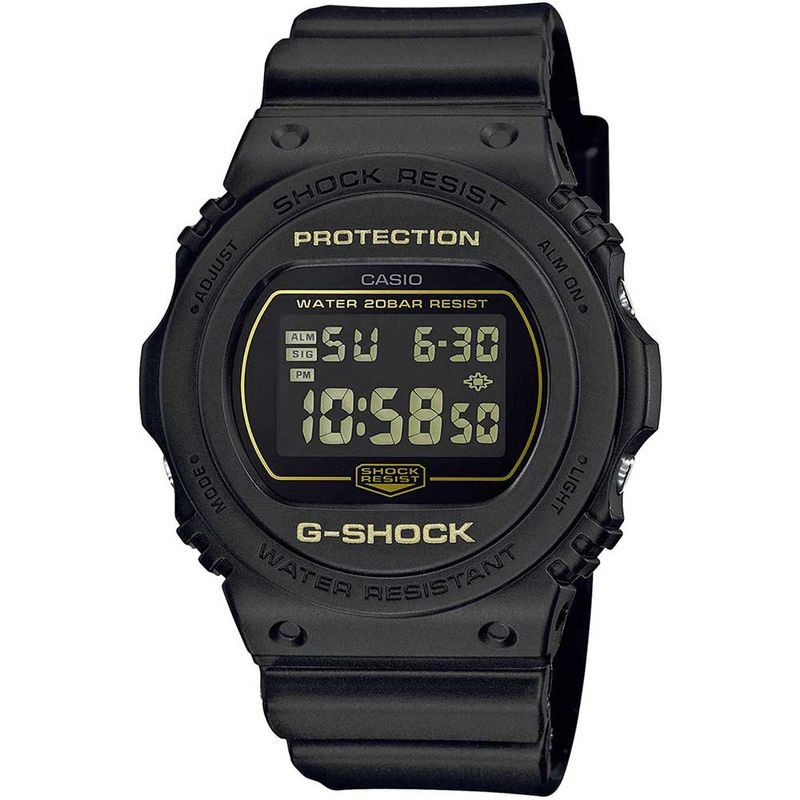 RELOJ CASIO G-SHOCK DW5750E-1 PARA HOMBRE DIGITAL LUZ DE FONDO ACUÁTICO  200M - NEGRO