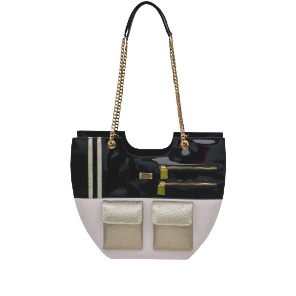 Cartera Burana Cleo Chain Tote Blanca