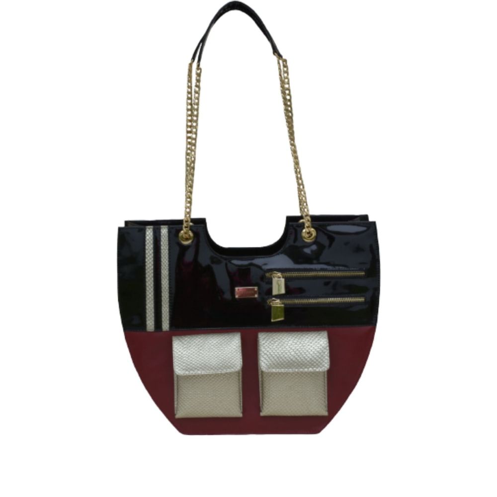 Cartera Burana Cleo Chain Tote Burgundy