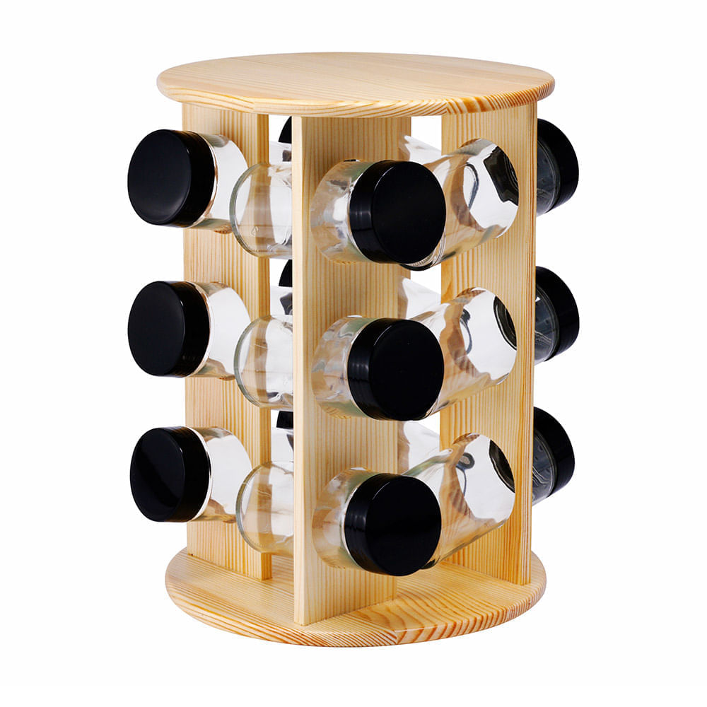 Organizador de condimentos Madera 12 piezas Orange