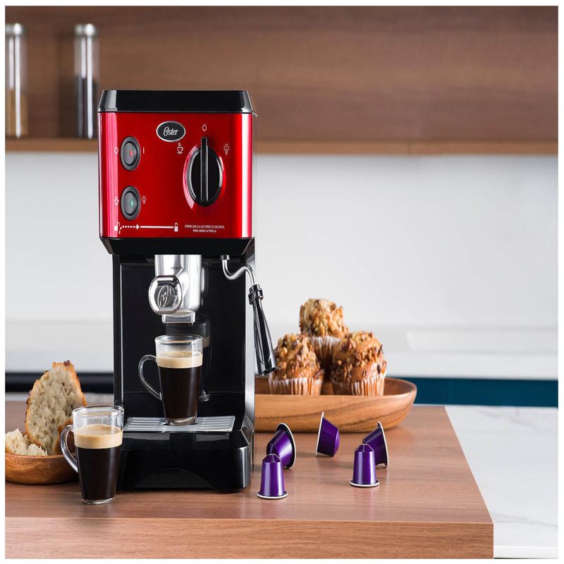 Cafetera automática de espresso negro metálico Oster® PrimaLatte™  BVSTEM6603B - ostercl