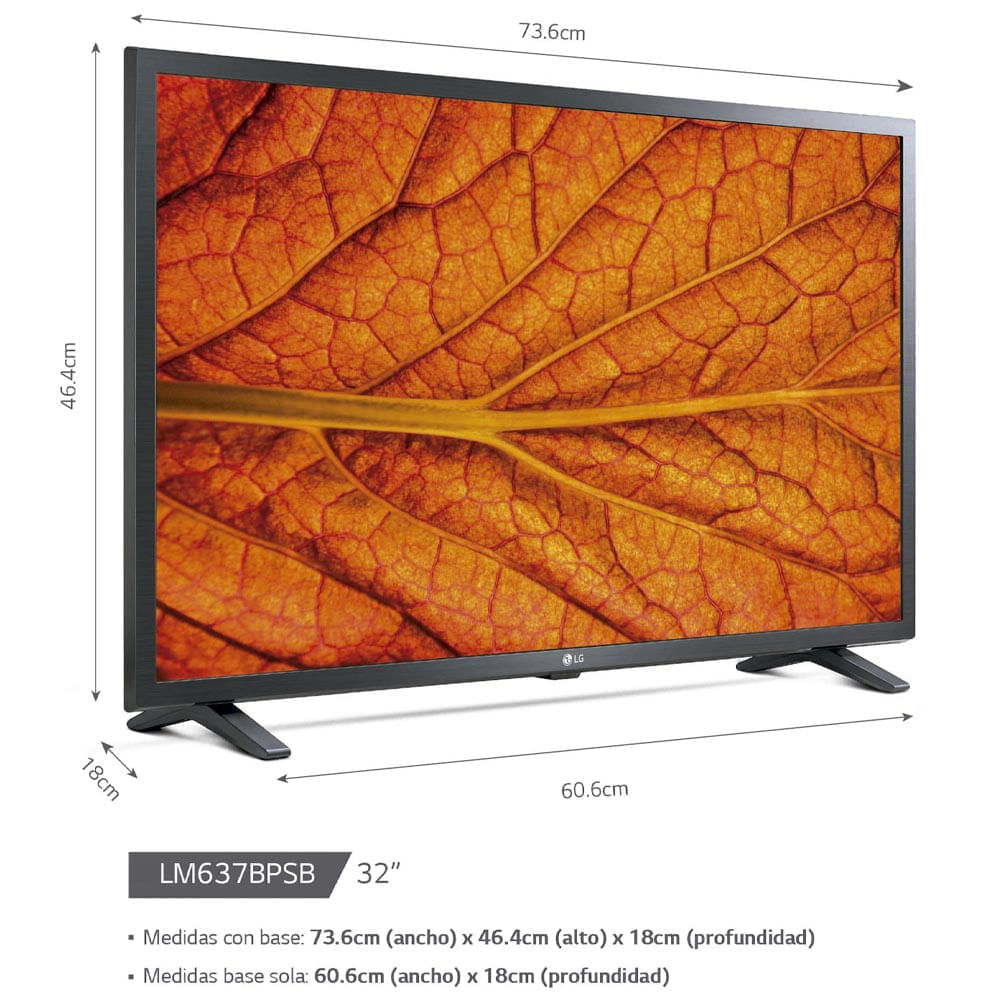 Televisor LG LED 32'' HD ThinQ AI 32LM637B - Oechsle