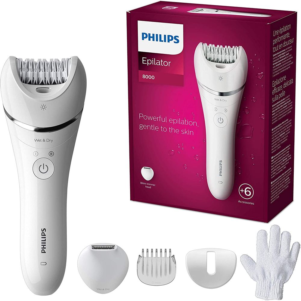 Depiladora Philips BRE710_00 Blanca en Humedo y Seco