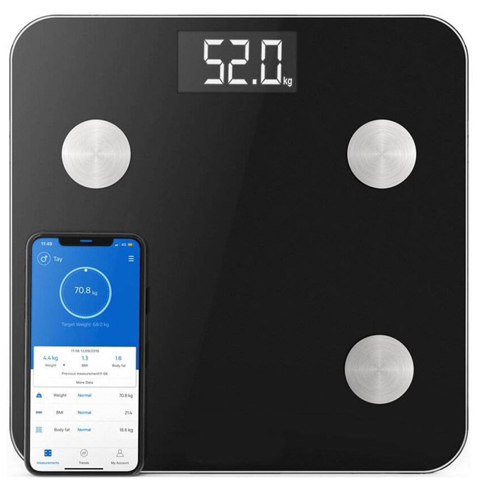 Balanza Digital Personal Scale Inteligente 12 Lecturas Negro