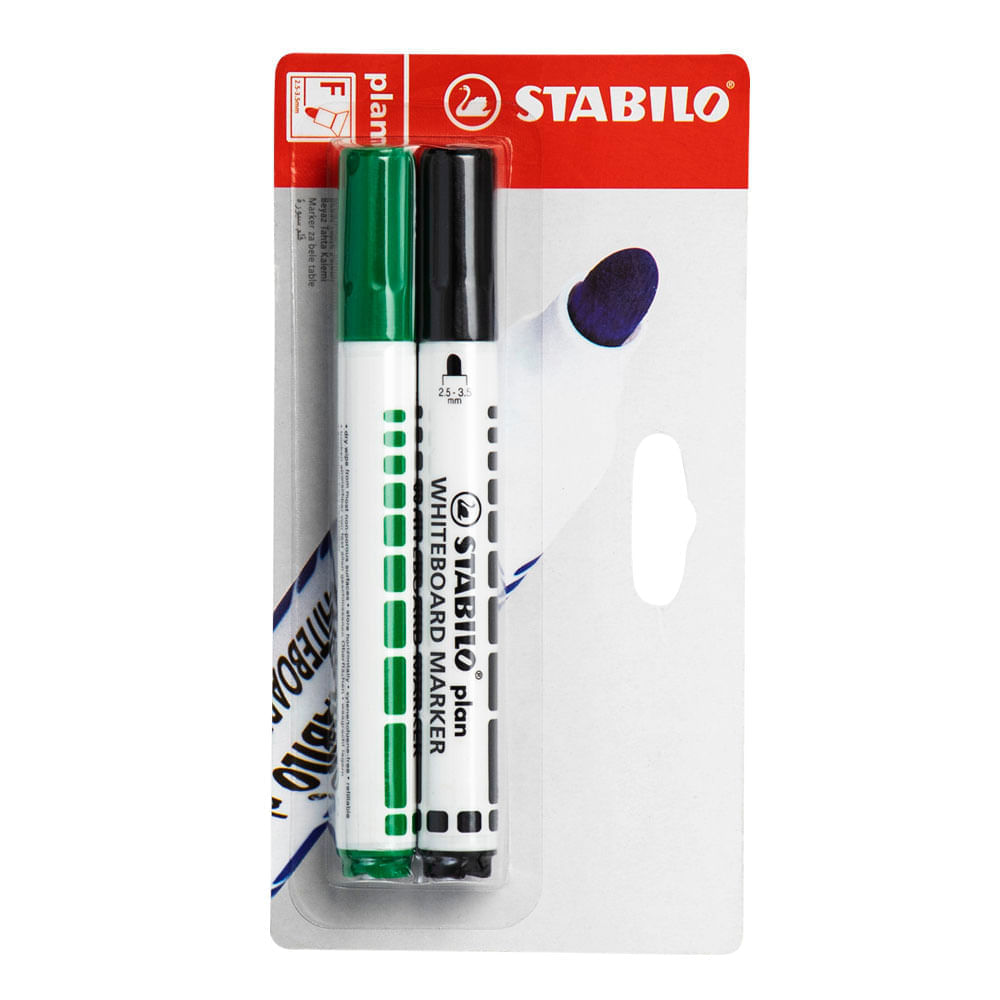 Plumones STABILO Blister Negro y Verde Blíster 2un