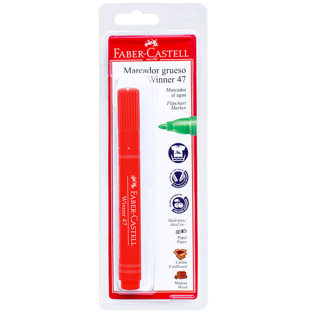 Marcador FABER CASTELL 47 Rojo