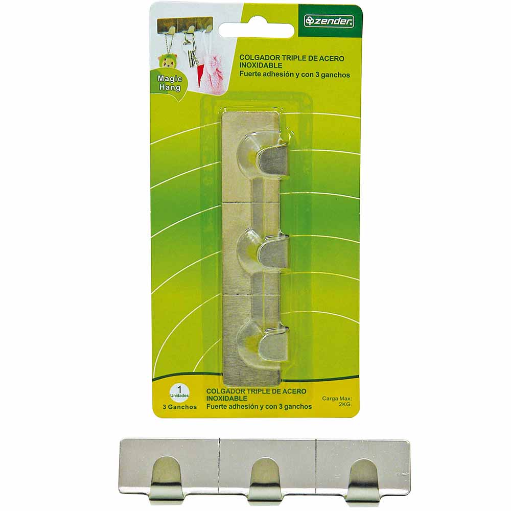 Gancho Adhesivo ZENDER Acero Inoxidable
