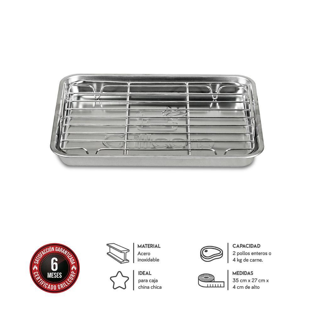 Bandeja Y Rejilla Inoxidable Chica Para Horno