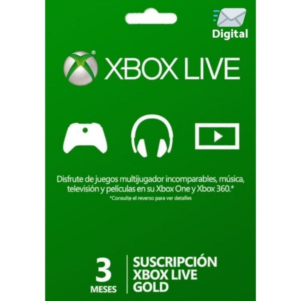 Codigo Xbox Live Gold 3 Meses Global (Digital)