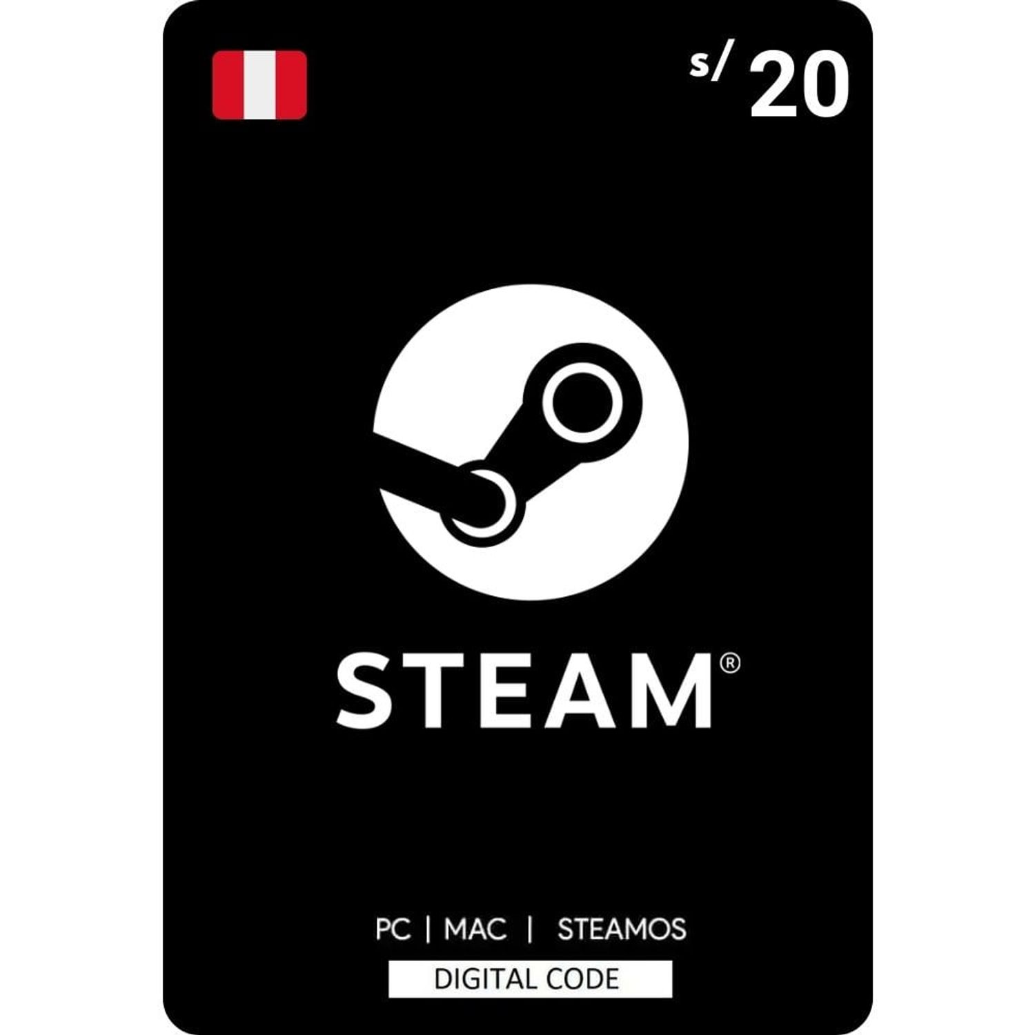 Codigo Steam Wallet Gift Card 20 Soles Perú (Digital)