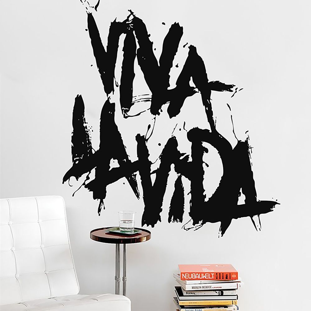 Vinilo Coldplay Viva La Vida Negro Mediano Sticker Pegatina Viniles