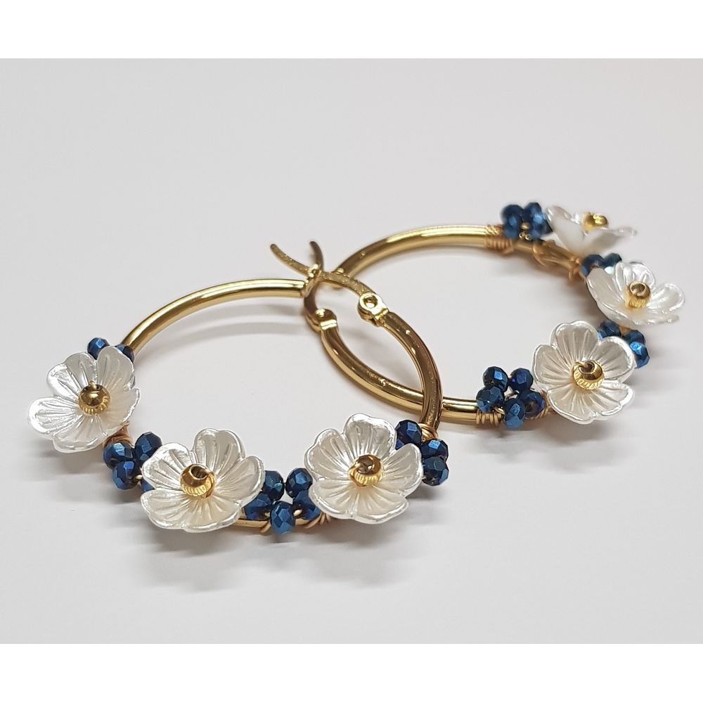 Aretes Penélope Argollas Maia Azul