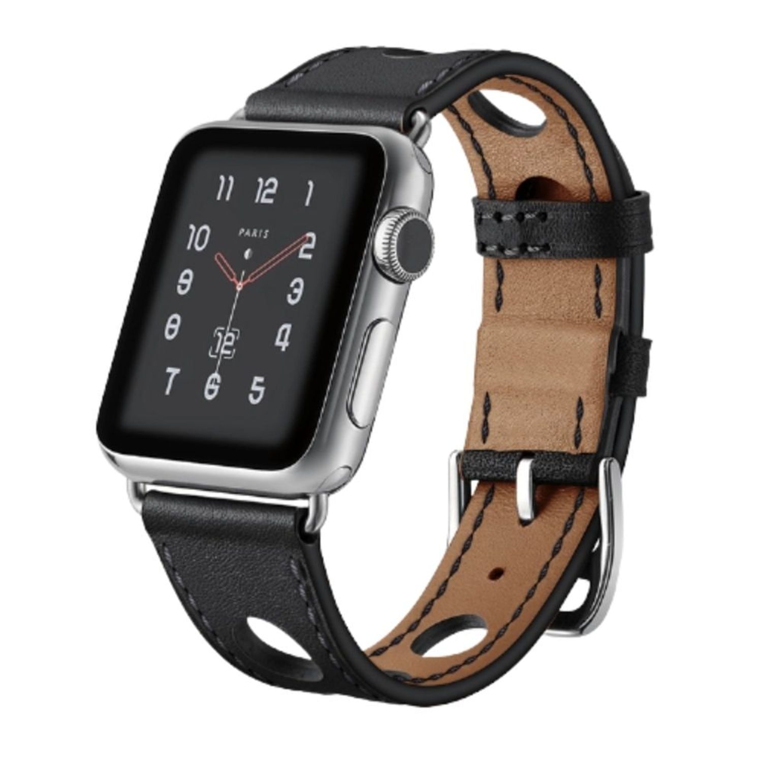 Correa de un solo recorrido para Apple Watch, pulsera de cuero